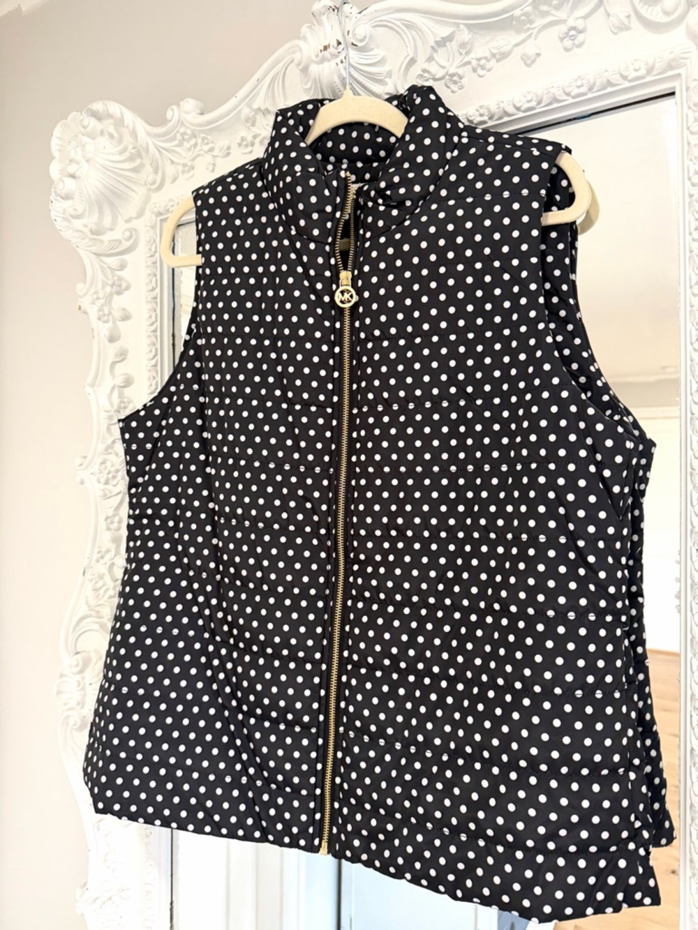 Michael Kors Women’s Black Polka Dot Puffer Vest